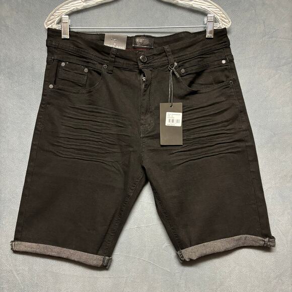 Steve's Jeans Slim Jorts 32 Stretch Denim Slim Fit Punk Street Skater Thigh Out - Picture 1 of 11